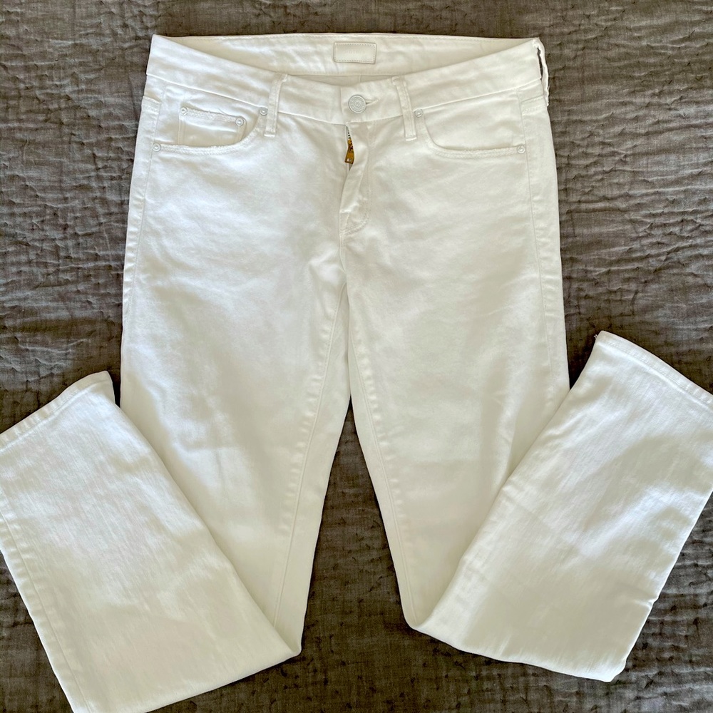 The Looker Crop White MOTHER Jeans
